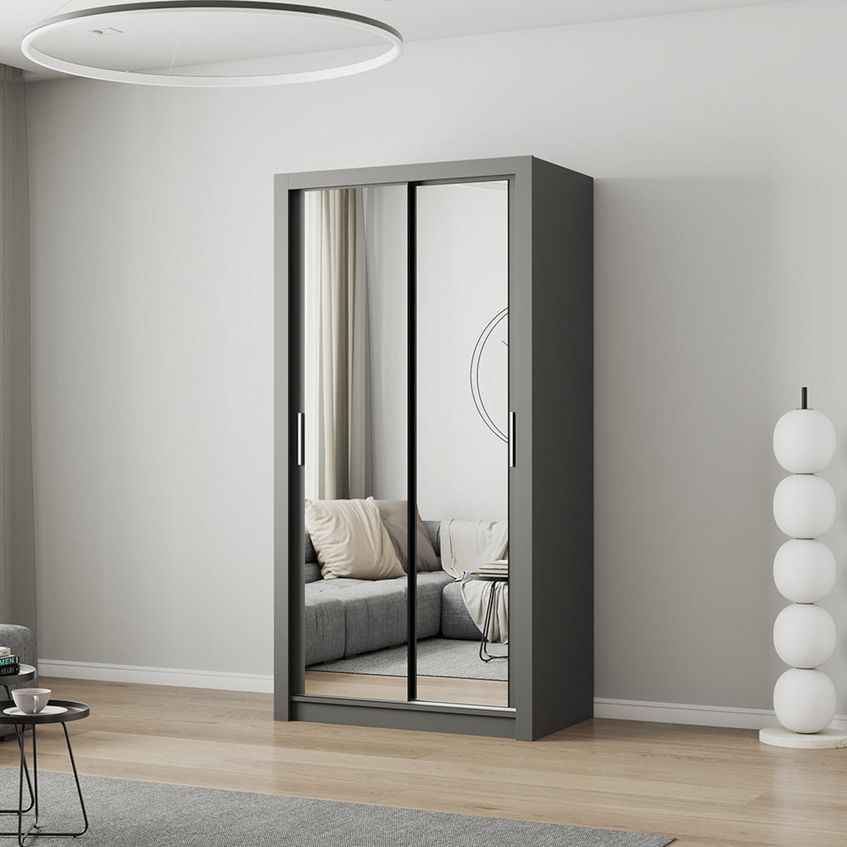 SKŘÍŇ s otočnými dveřmi Milan 100 cm 100/200/64 cm, 2dveřová, šedé - šedá, kompozitní dřevo (100/200/64cm) - imoebel24