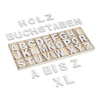104-TLG.HOLZBUCHSTABEN-SET - Multicolor, Holz (41/1.5/17.5cm) - Relaxdays