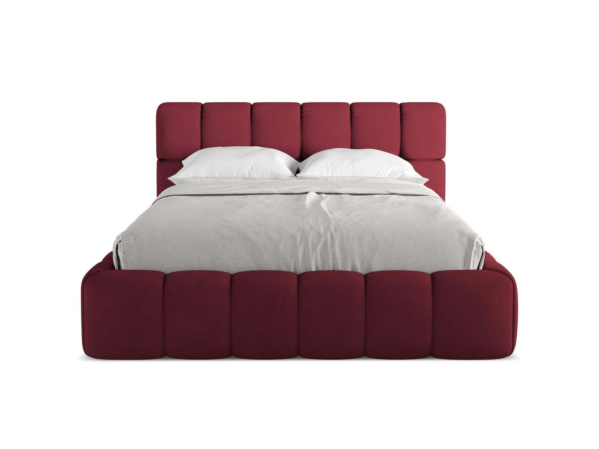 POLSTERBETT mit Bettkasten und Lattenrost 160x228 Rot - Rot/Weinrot, Kunststoff/Textil (140/200cm) - Makamii