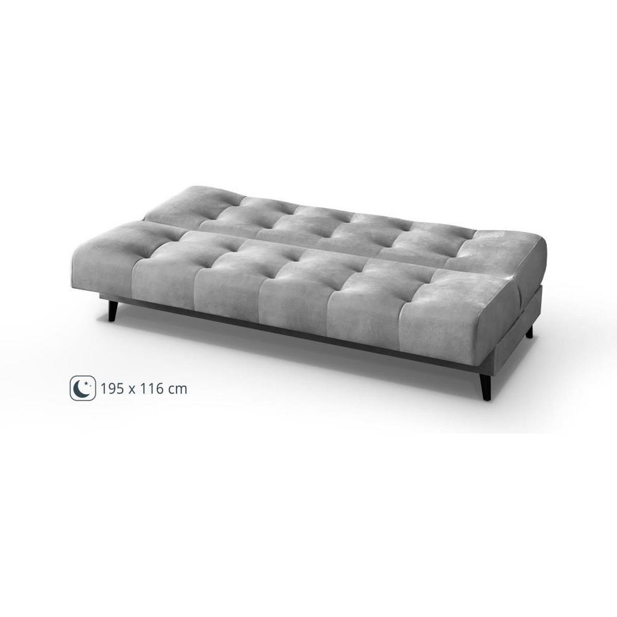 3-SITZER Schlafsofa Nancy hellgrau - Hellgrau, Holz/Textil (220/89/93cm) - Beautysofa