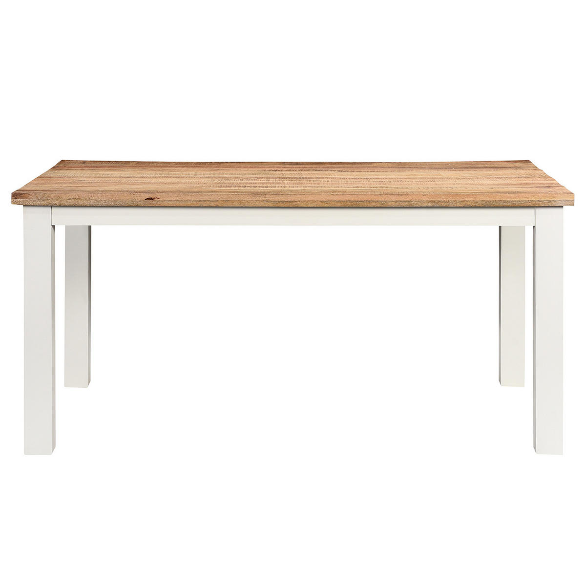 ESSTISCH - Mango massiv - Braun/Weiß, Holz (80/160/76cm) - home24