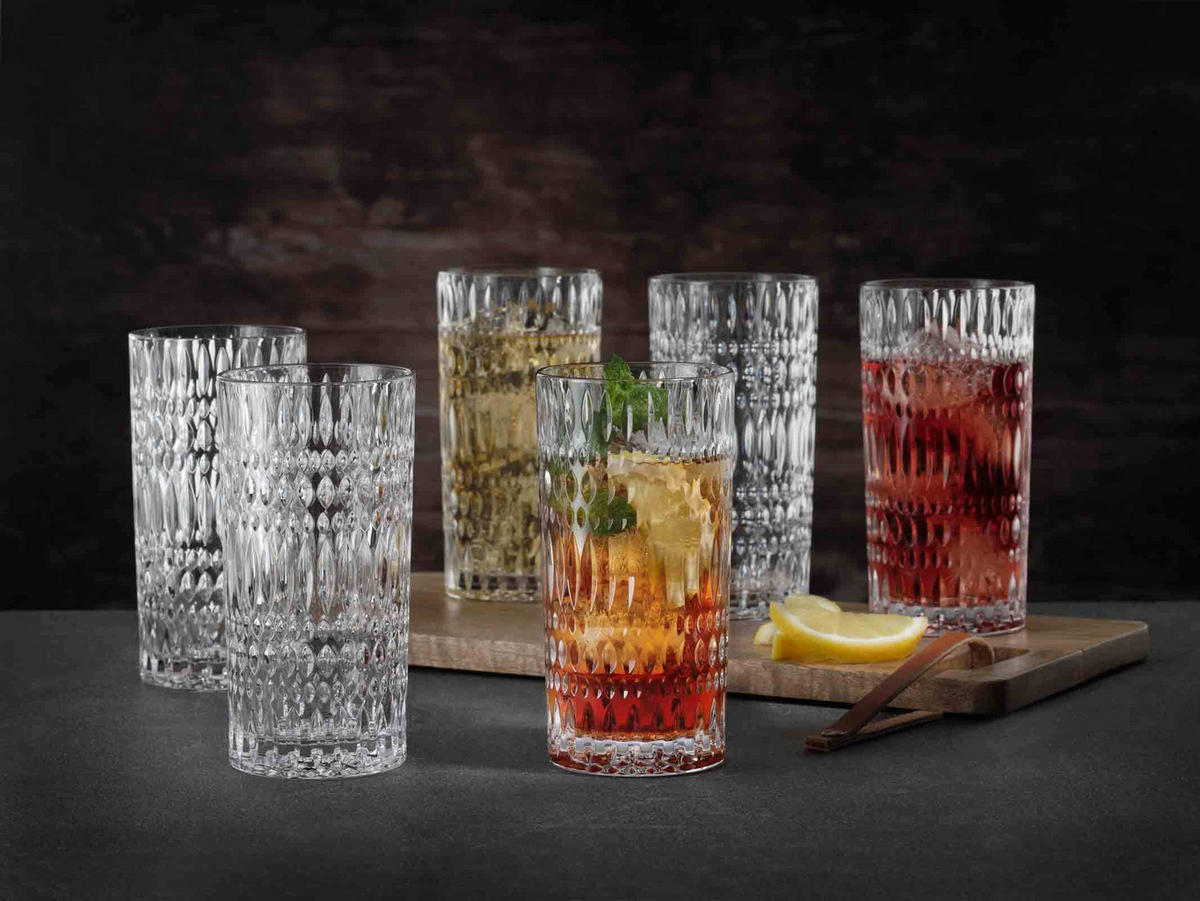LONGDRINKGLÄSER Ethno transparent 420 ml 4er Set - Transparent, Glas (0.42L) - Nachtmann