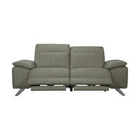 3-SITZER Sofa Genius Echtleder mit 2 x Relaxfunktion Greige - Greige, Leder/Metall (220/80/104cm)