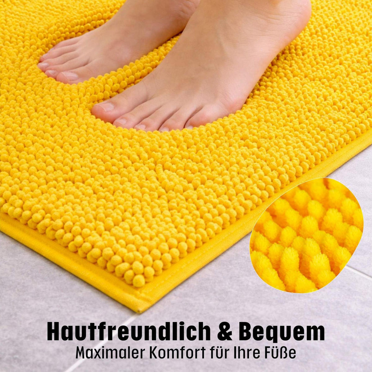 BADEMATTE PARIS - Gelb, Textil (45/45cm) - WohnDirect