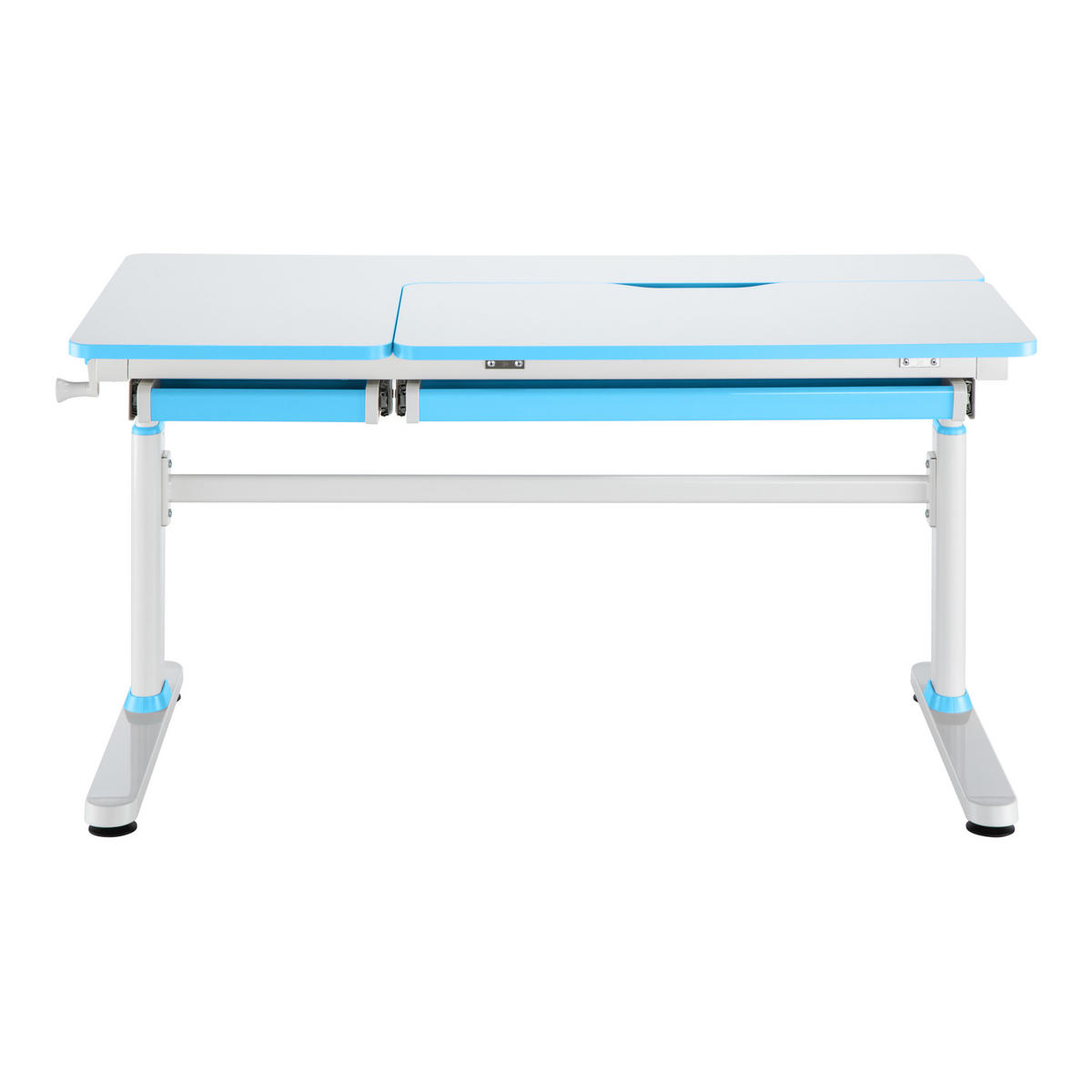 SCHÜLERSCHREIBTISCH Sauda - Blau/Weiß, Holzwerkstoff/Kunststoff (120/76/60cm) - [en.casa]