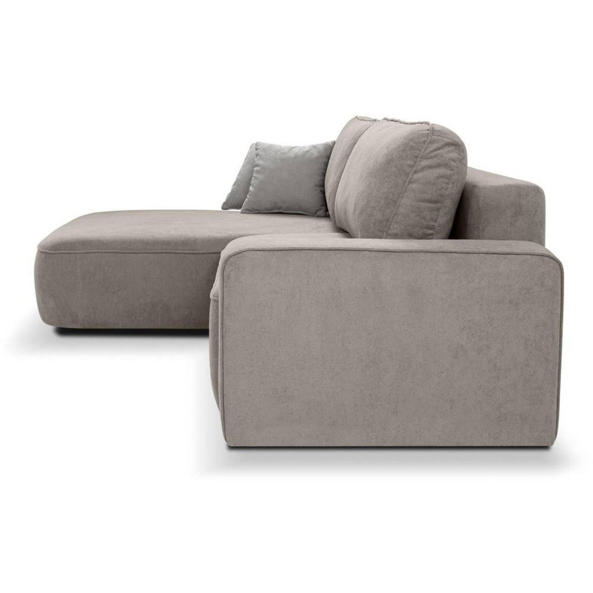 ECKSCHLAFSOFA Torre cappuccino velours links - Cappuccino, Textil (258/171cm) - Beautysofa