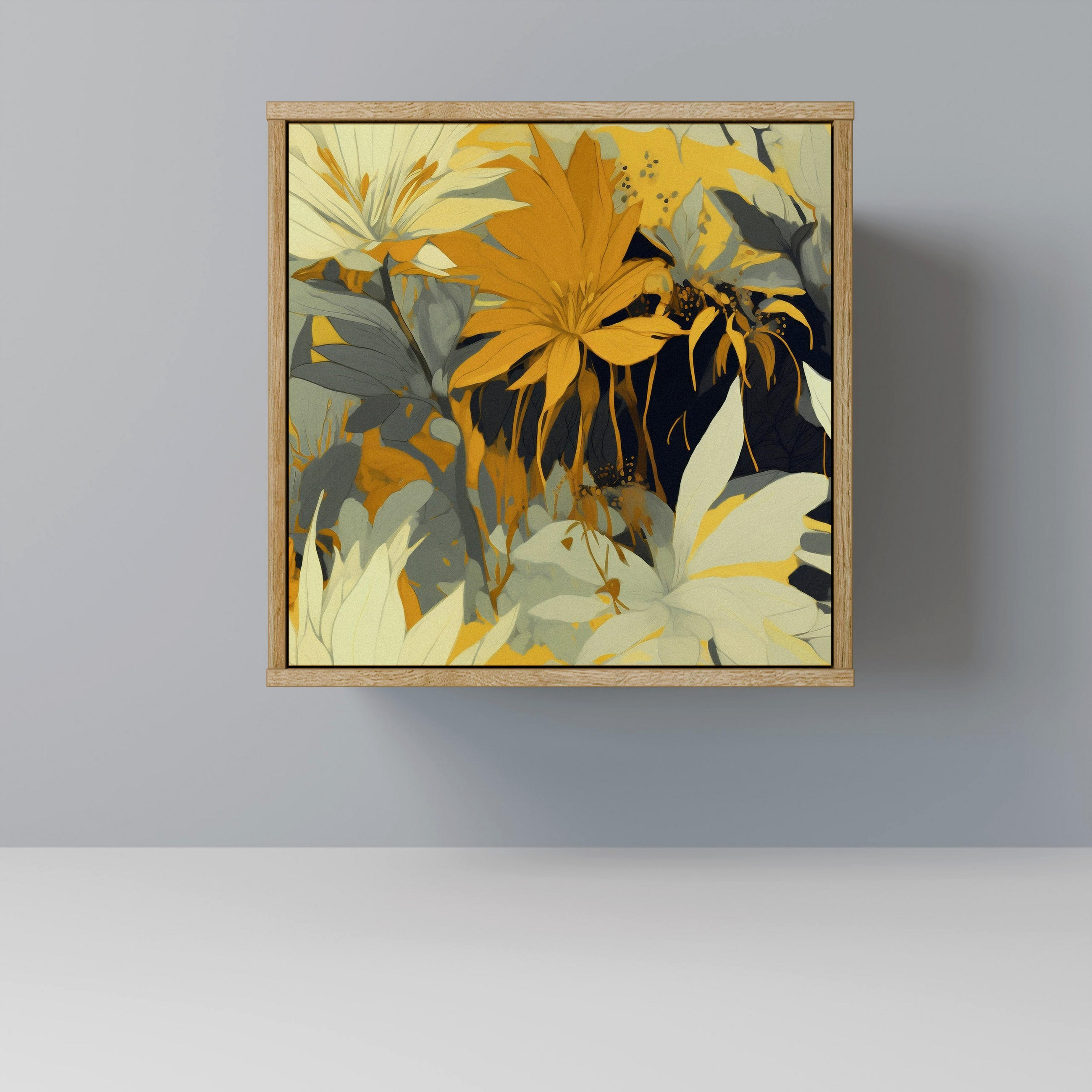 SIDEBOARD SUNKISSED LILY, Eichefarben, 57,5x42x57,5 cm, Ohne Füße - Eichefarben/Multicolor, Holzwerkstoff (57.5/57.5/42cm) - SpaceRebels