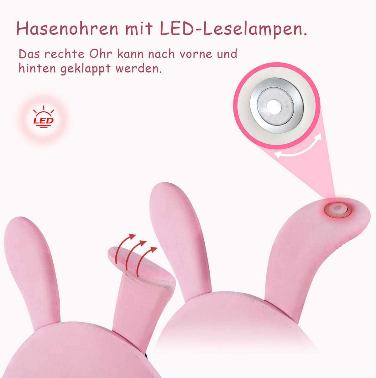 POLSTERBETT 90/200 cm Pink mit Stauraumbänken mit LED-Beleuchtung - Rosa, Textil (90/200cm) - OKWISH