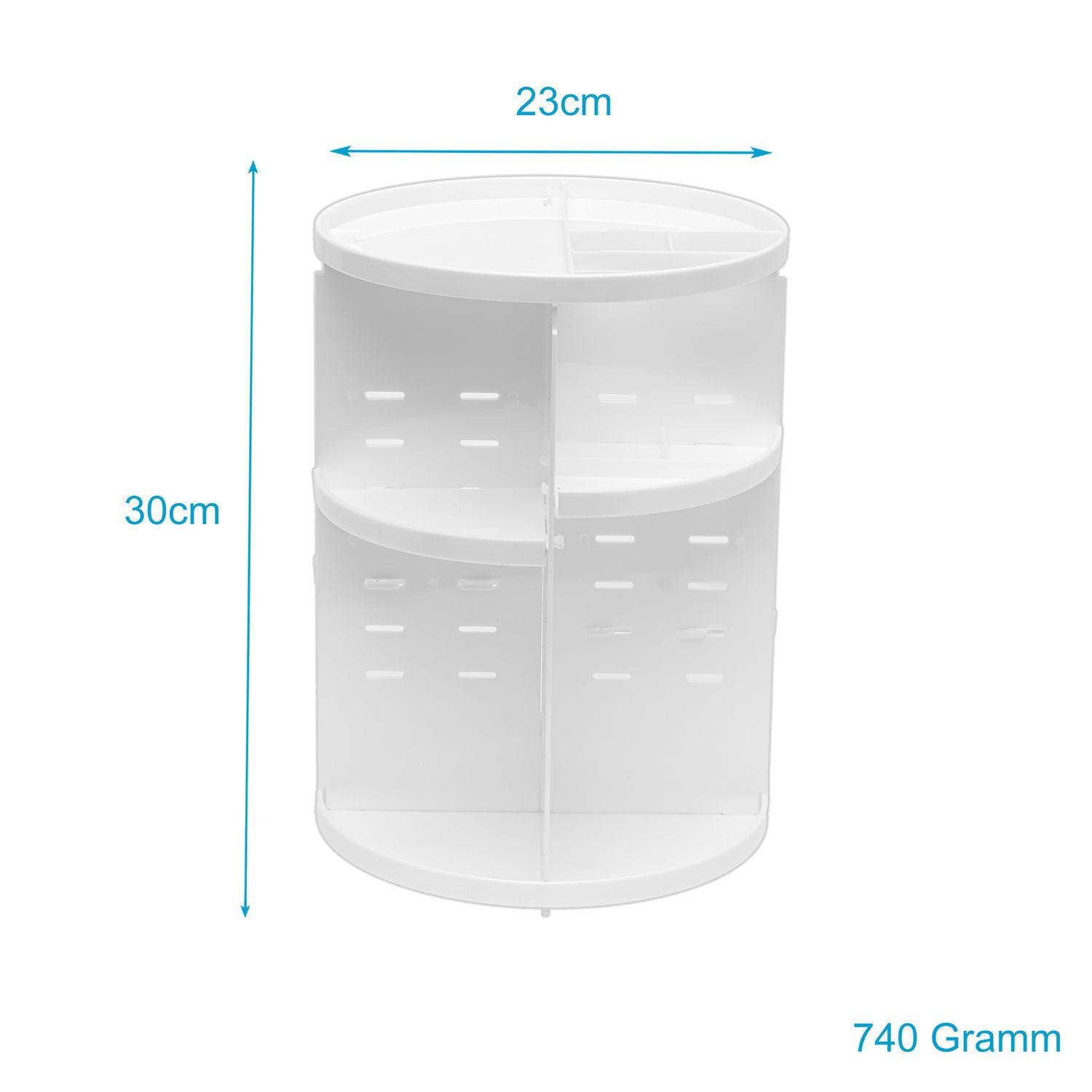 MAKE-UP-ORGANIZER 30/23 cm (Weiß) - Weiß, Kunststoff (23/30/23cm) - Intirilife