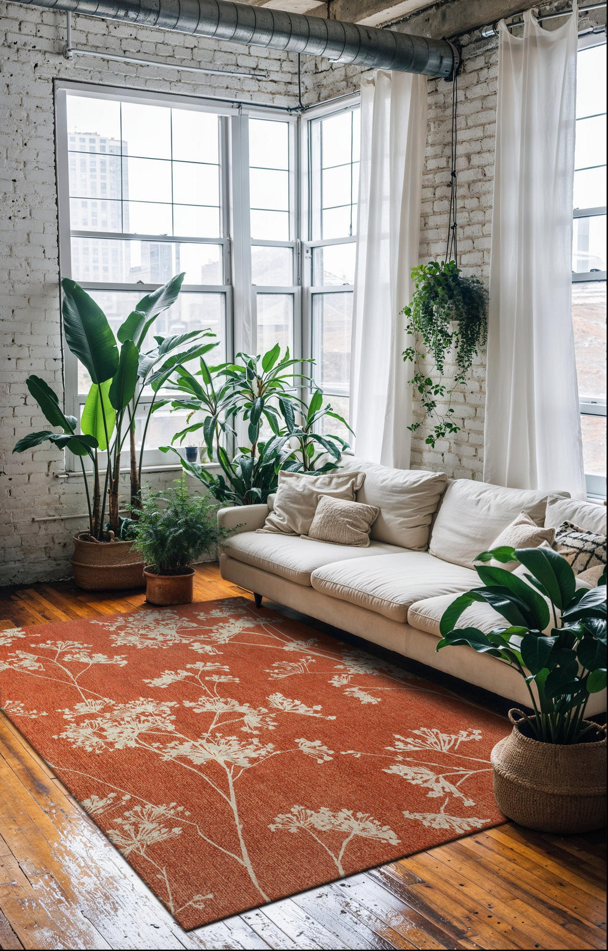 TEPPICH modern Flachgewebe BASIL Rot 170x240 cm - Rot, Textil (170/240cm) - Novatrend