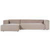 3-SITZER-ECKSOFA Samtstoff taupe linksseitig Vernon - Taupe, Textil (330/178cm) - Beliani