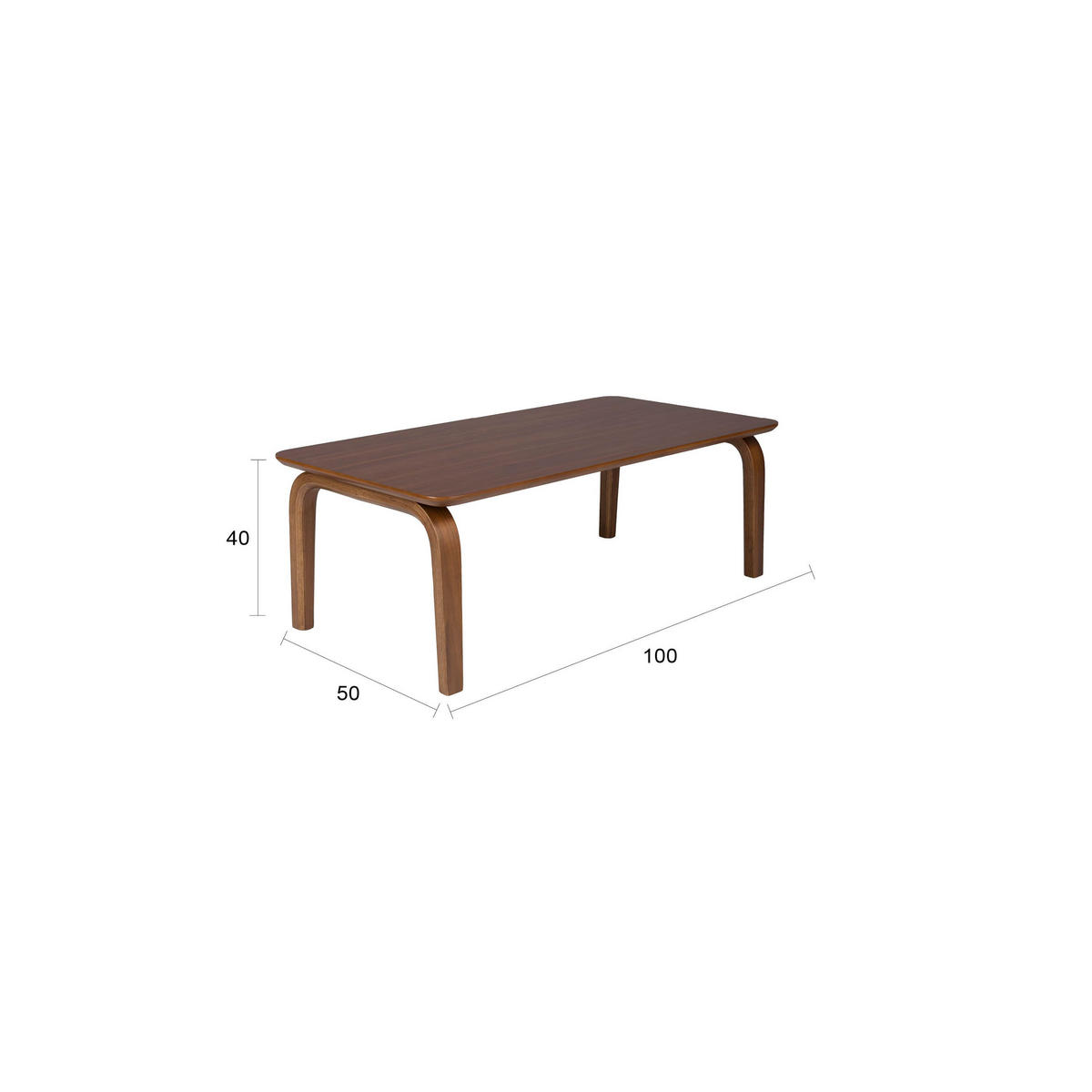 COUCHTISCH Walden Walnuss Braun - Braun, Holz (100/50/40cm) - Housecraft Living