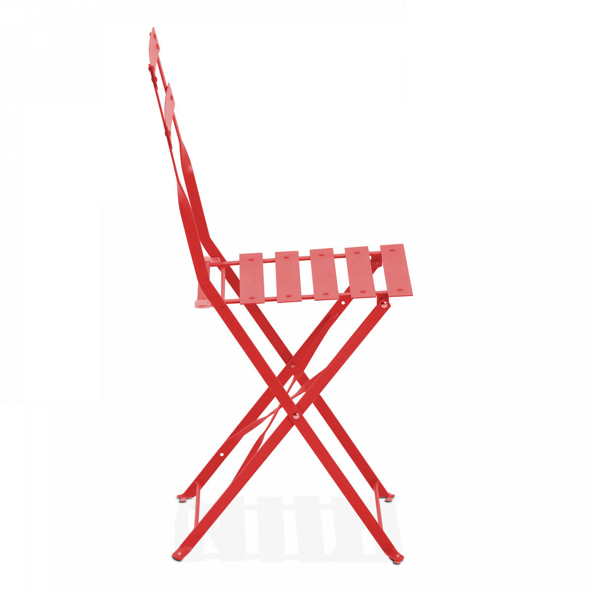 GARTENSTUHL, klappbar 2-tlg., Rot - Rot, Metall (46/82/42cm) - Oviala