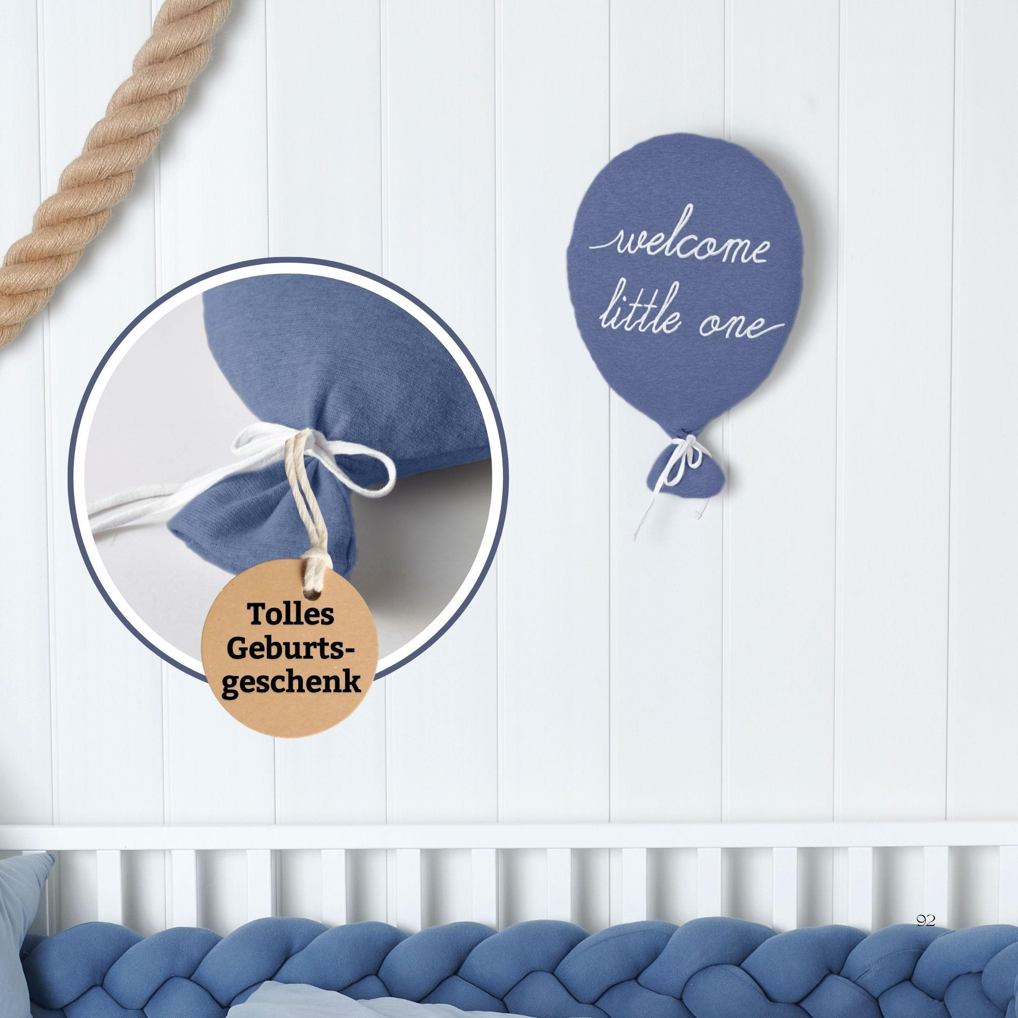 KISSEN Zierkissen Ballonkissen Kinderkissen Kinderzimmer Deko Wanddeko Ballon - Blau, Textil (30/25cm) - nordic coast company