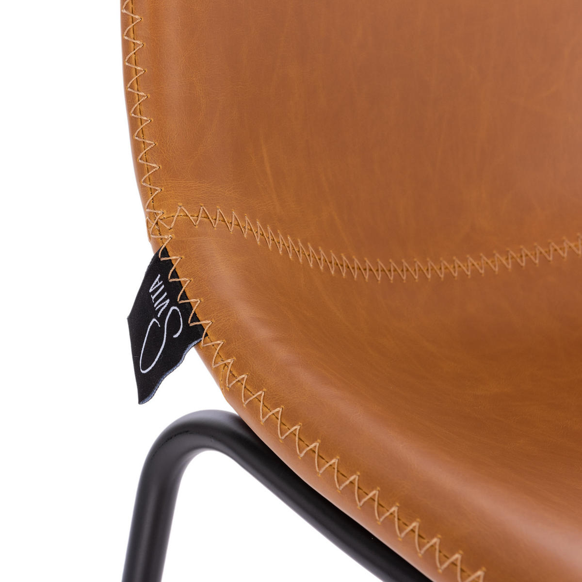 BARHOCKER JOHN 2er Set Kunstleder Cognac - Rotbraun, Textil (49/97/50cm) - SVITA