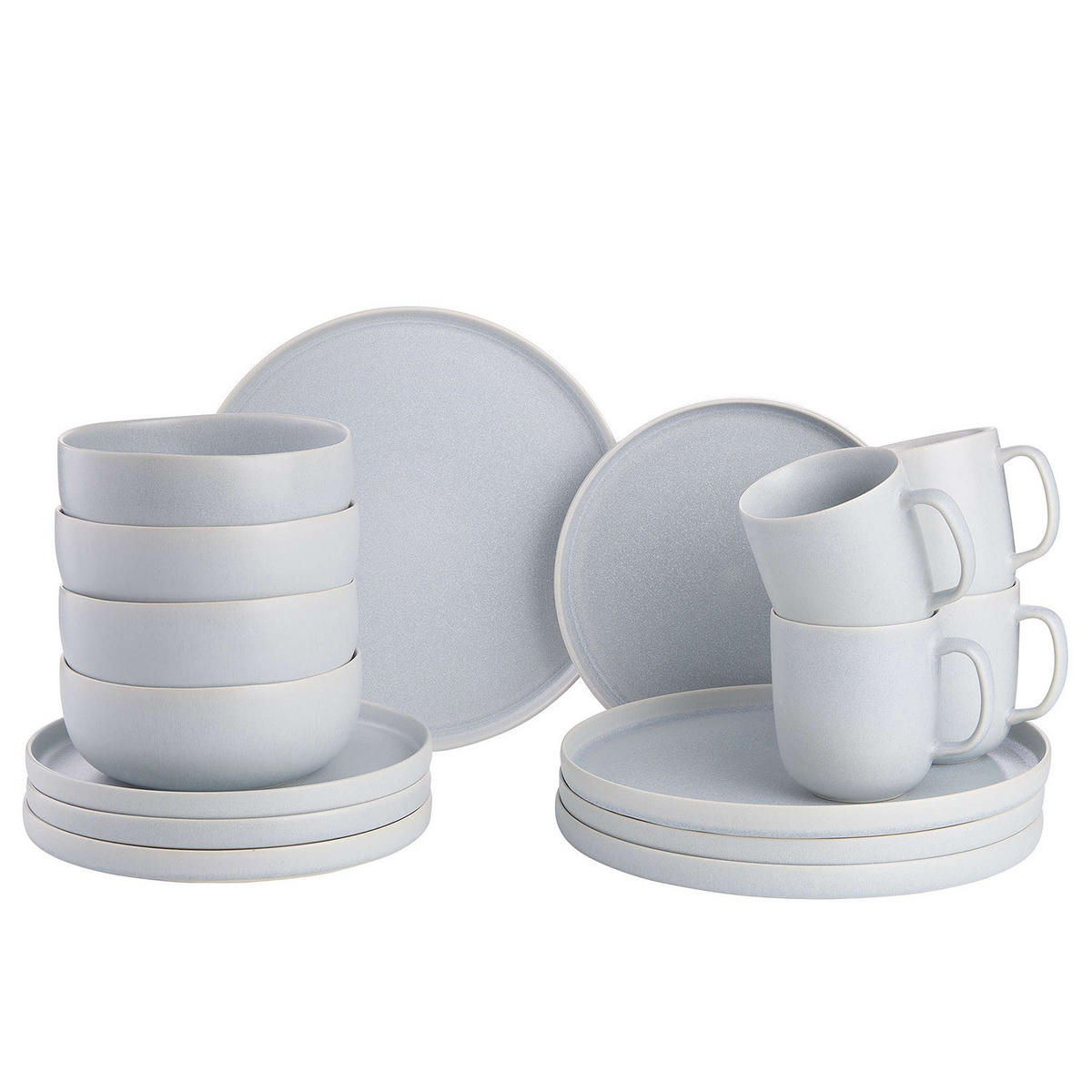 GESCHIRR-SET (16-teilig) Casa Nova - Grau, Keramik (27/1/27cm) - BUTLERS