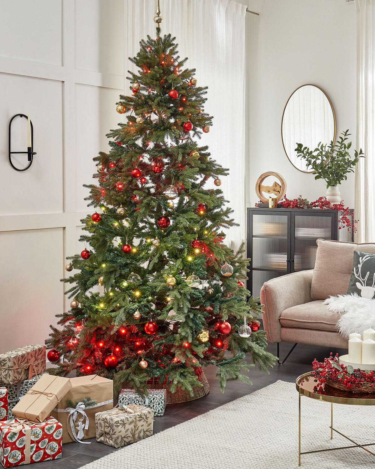 WEIHNACHTSBAUM 240 cm Grün Huxley - Grün, Kunststoff (240cm) - Beliani