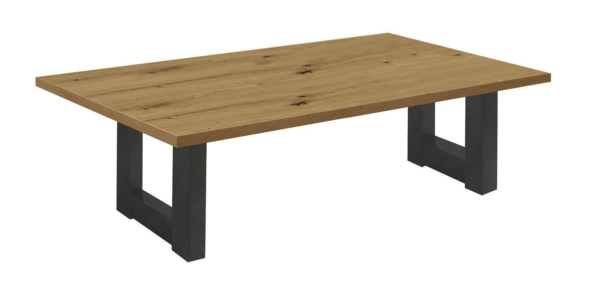 COUCHTISCH Etti 4 120 x 70 x 47 Wohnzimmertisch Schwarzstahl/Asteiche - Braun, Holz (120/70/47cm) - 58aufmkessel