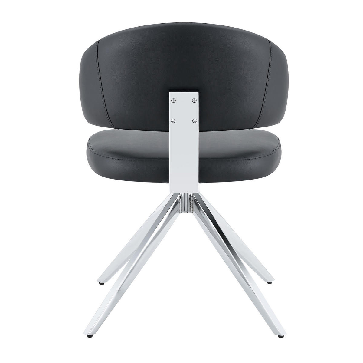 DREHSTUHL 360° drehbar mit Metallgestell PU Black - Schwarz, Metall (50.5/77/54.51cm) - Meubliv