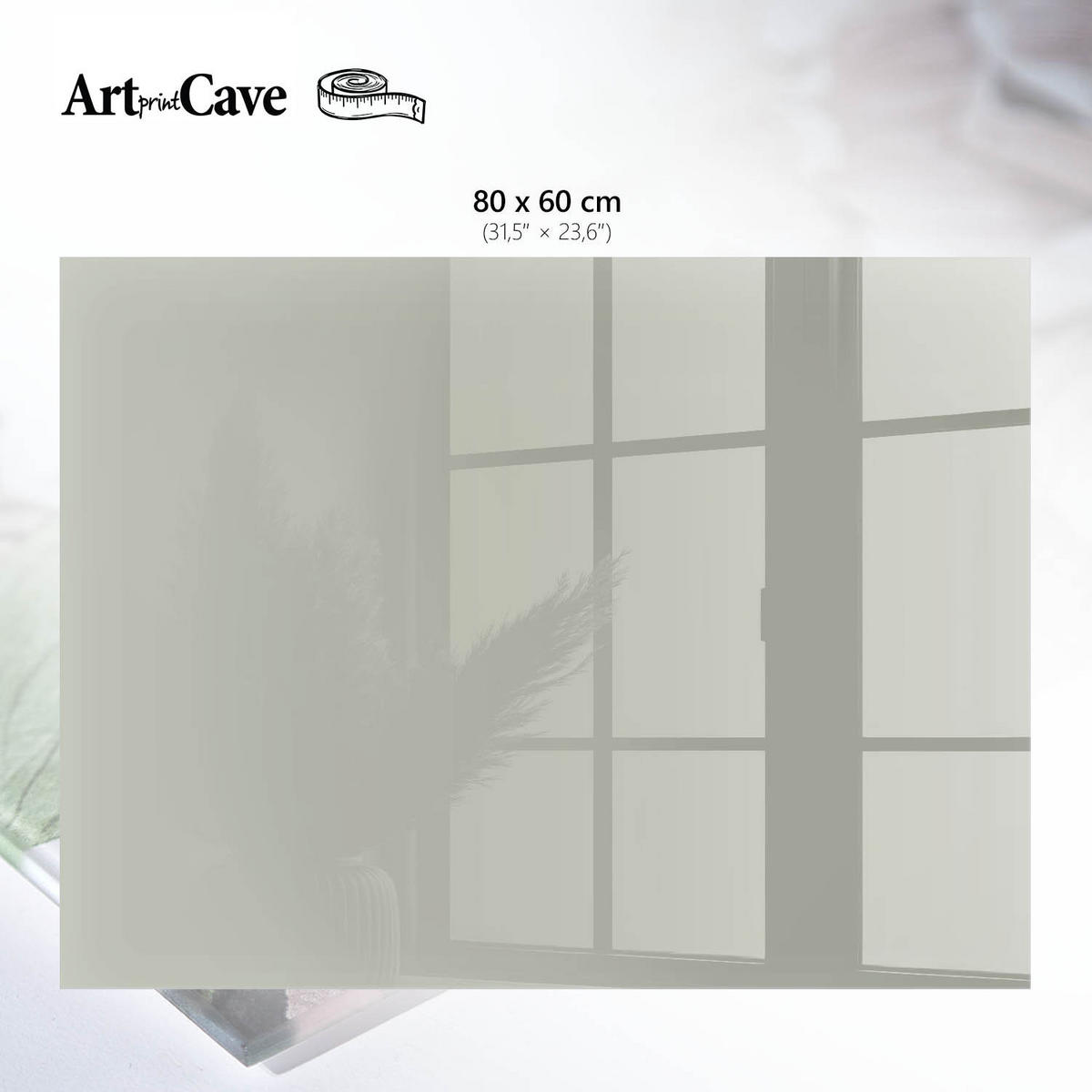 GLASPLATTE 80x60 cm – Warmes Grau - Pink, Glas (0.4/80/60cm) - ArtPrintCave