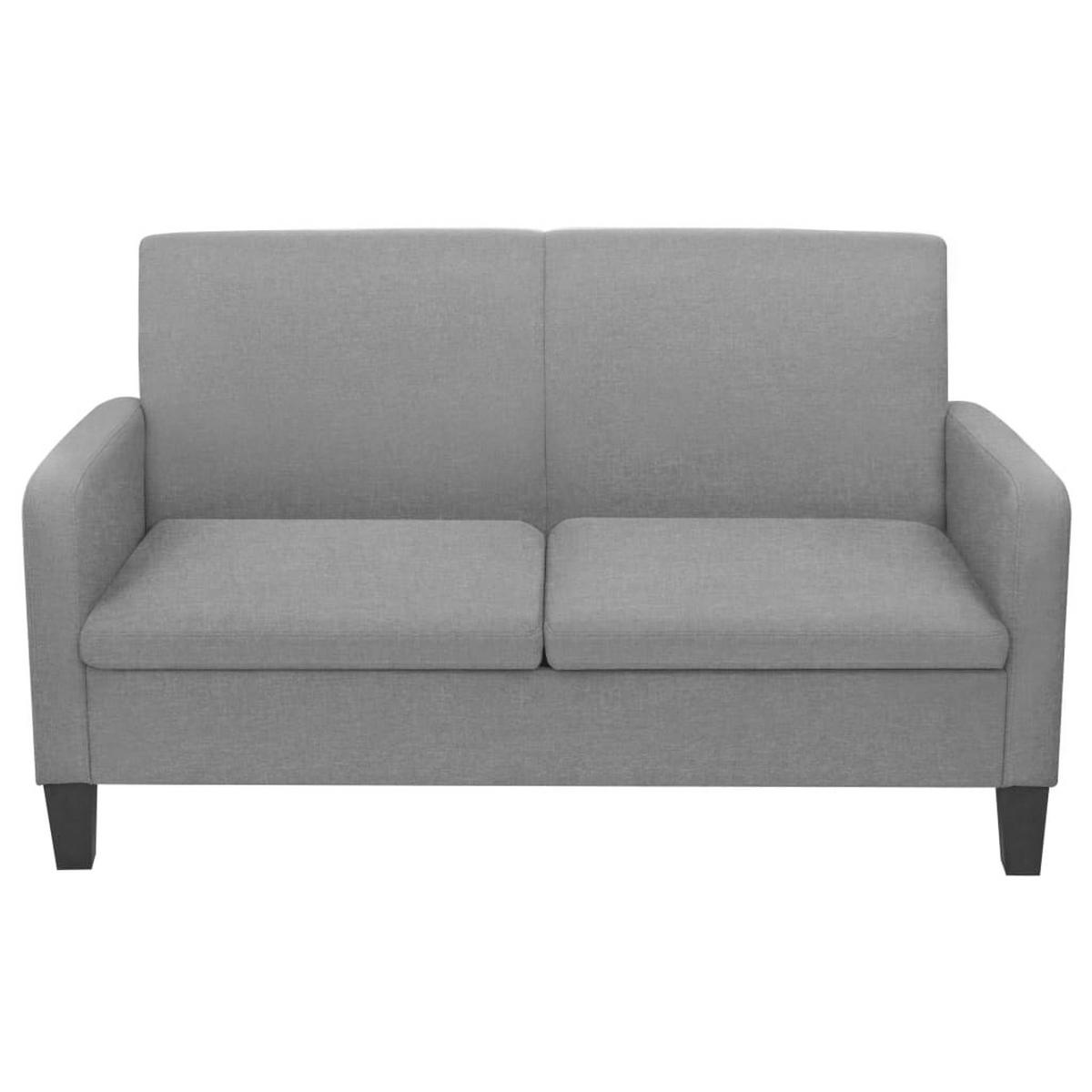 SOFA 2-Sitzer 135/65 X76 Cm Hellgrau - Hellgrau/Schwarz, Holz/Textil (135/76/65cm) - vidaXL