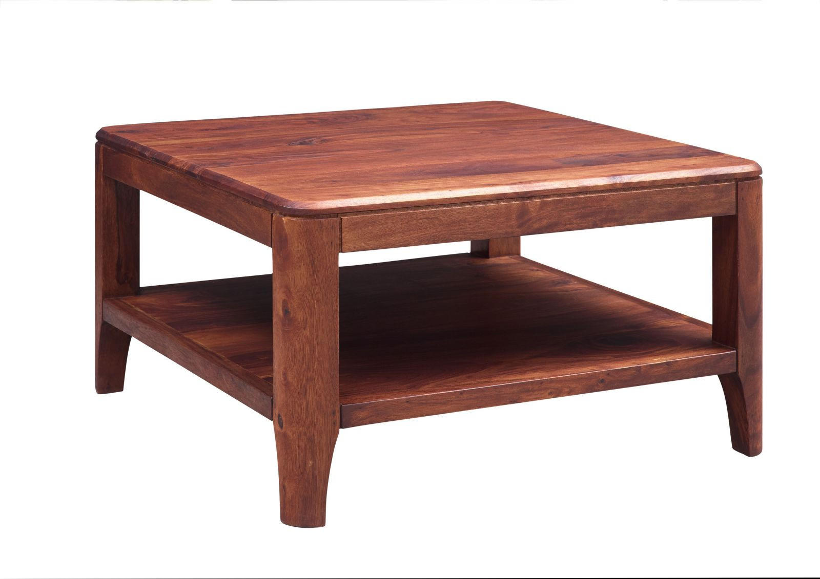 COUCHTISCH Sheesham70x70x40 walnuss geölt BROOKLYN #10 - Dunkelbraun, Holz (70/70/40cm) - Massivmoebel24