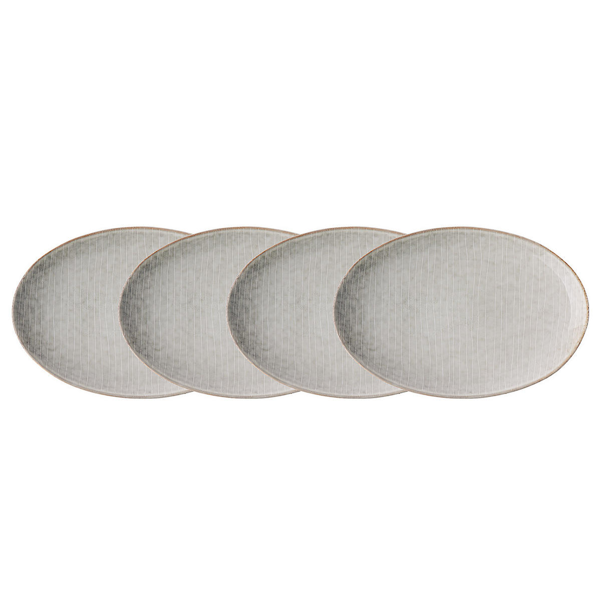 TELLER 4er-Set Henley 26 x 24 cm - Grau, Keramik (30/209/2.8cm) - Butlers