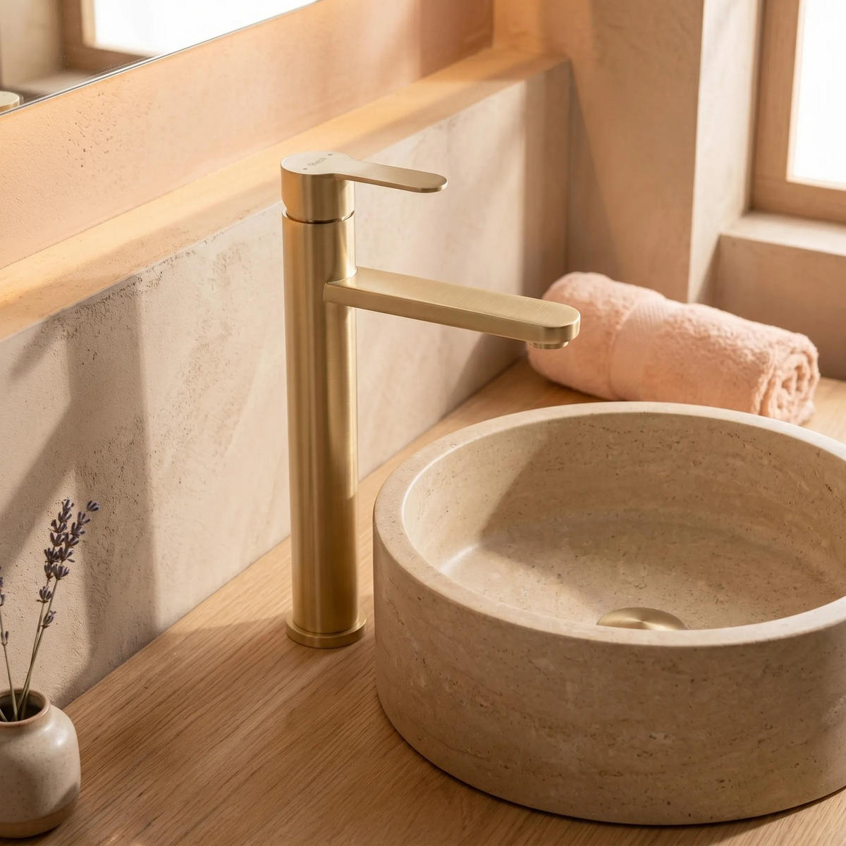 WASCHBECKENARMATUR Rea Arcos Brush Gold - Goldfarben, Metall (20/29/11.7cm) - REA