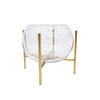 VASE Arzu aus Glas & Eisen in Gold 18/23 cm - Goldfarben, Glas (23cm) - LaLe Living