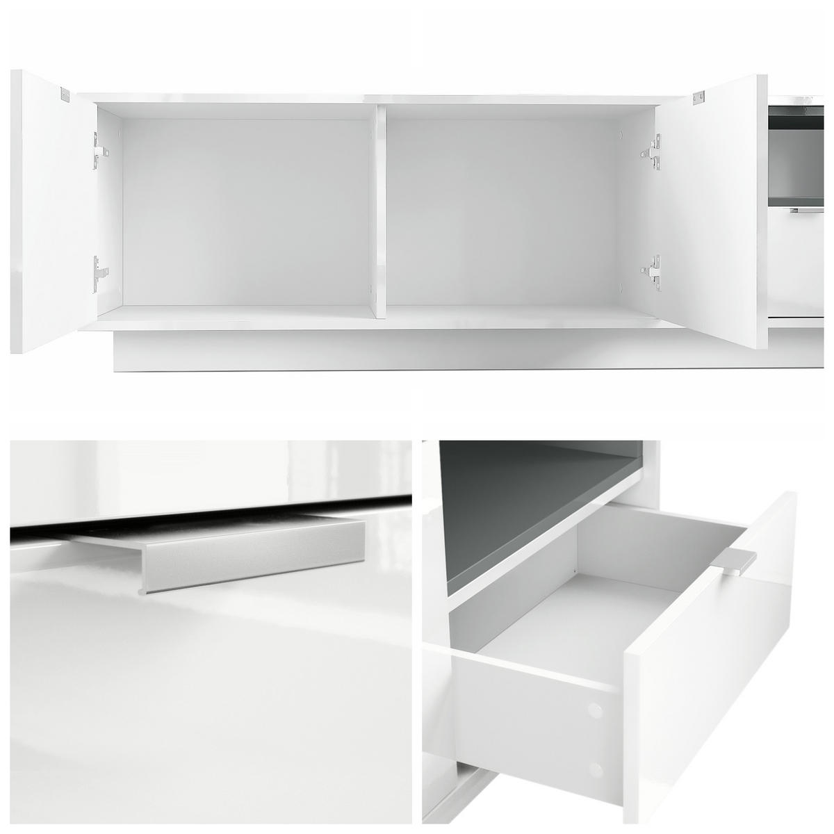 LOWBOARD Metro Einsatz in Brombeer Hochglanz - Brombeere, Holzwerkstoff (153/48/38cm) - Vladon