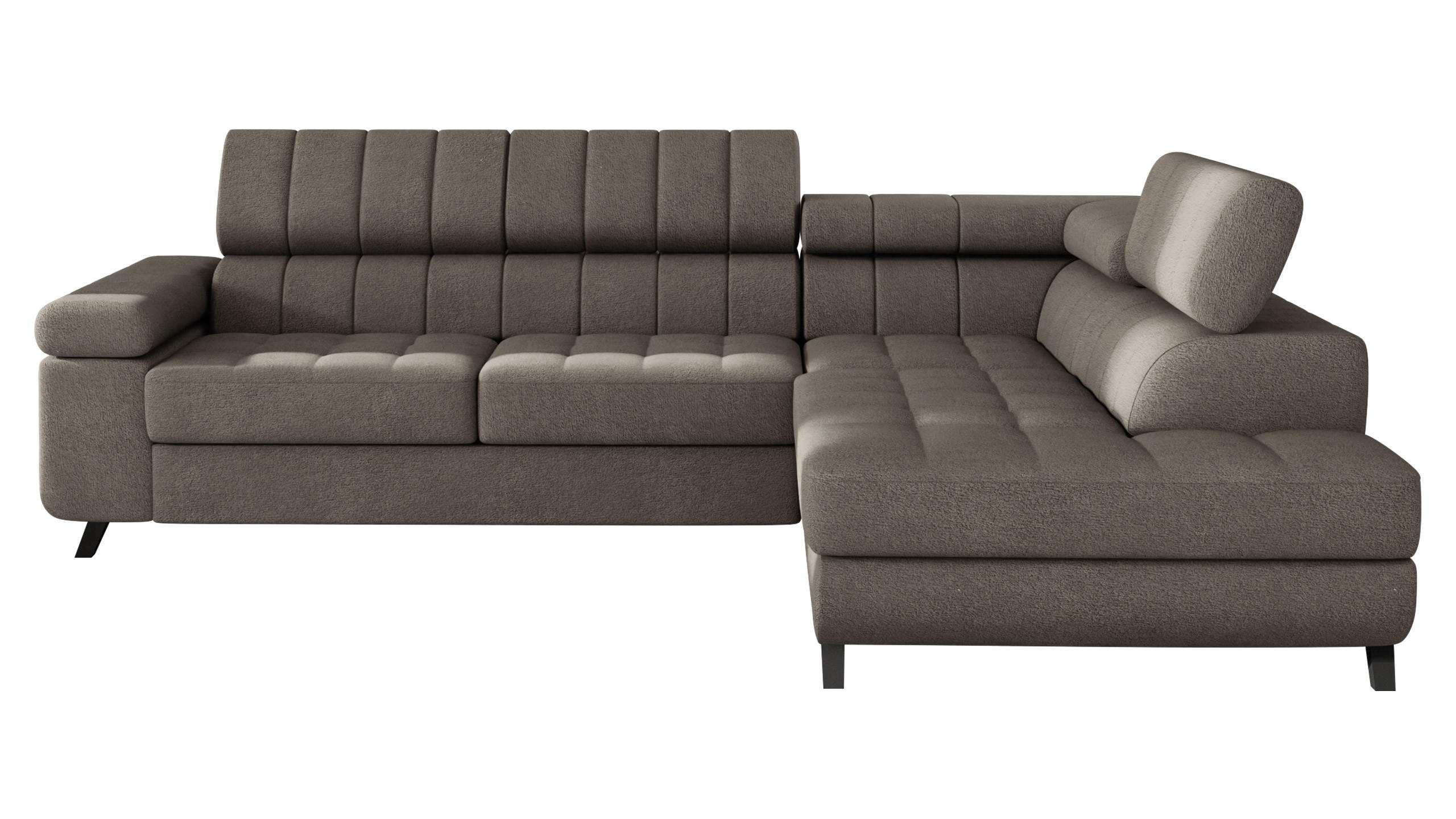 ECKSOFA Nord, Seite: Rechts - Schwarz/Braun, Holz/Textil (264/203cm) - MIRJAN24