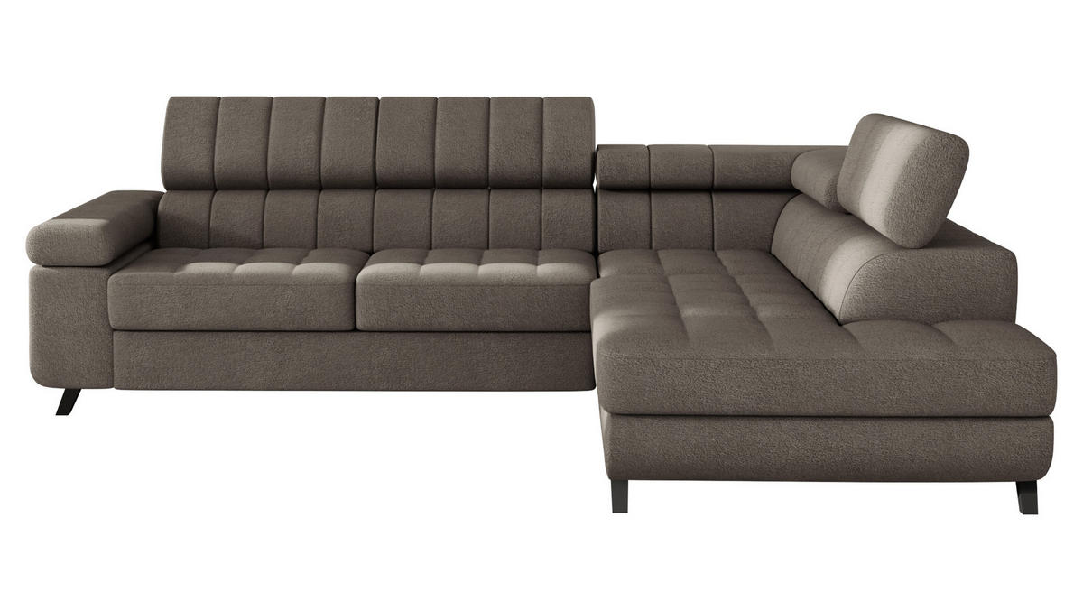 ECKSOFA Nord, Seite: Rechts - Schwarz/Braun, Holz/Textil (264/203cm) - MIRJAN24