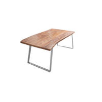 ESSTISCH HAVANNA - Beige/Silberfarben, Holz/Metall (80/140/77cm) - SAM