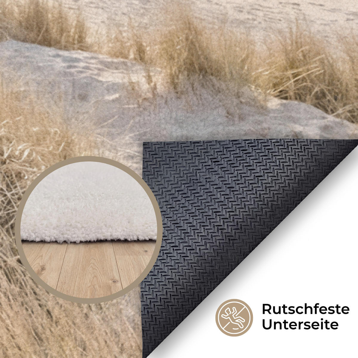 KOBERCE - Duny - Pláž - Béžová - 230x150 cm - piesková, textil/plast (230/0.4cm) - OnlyWow