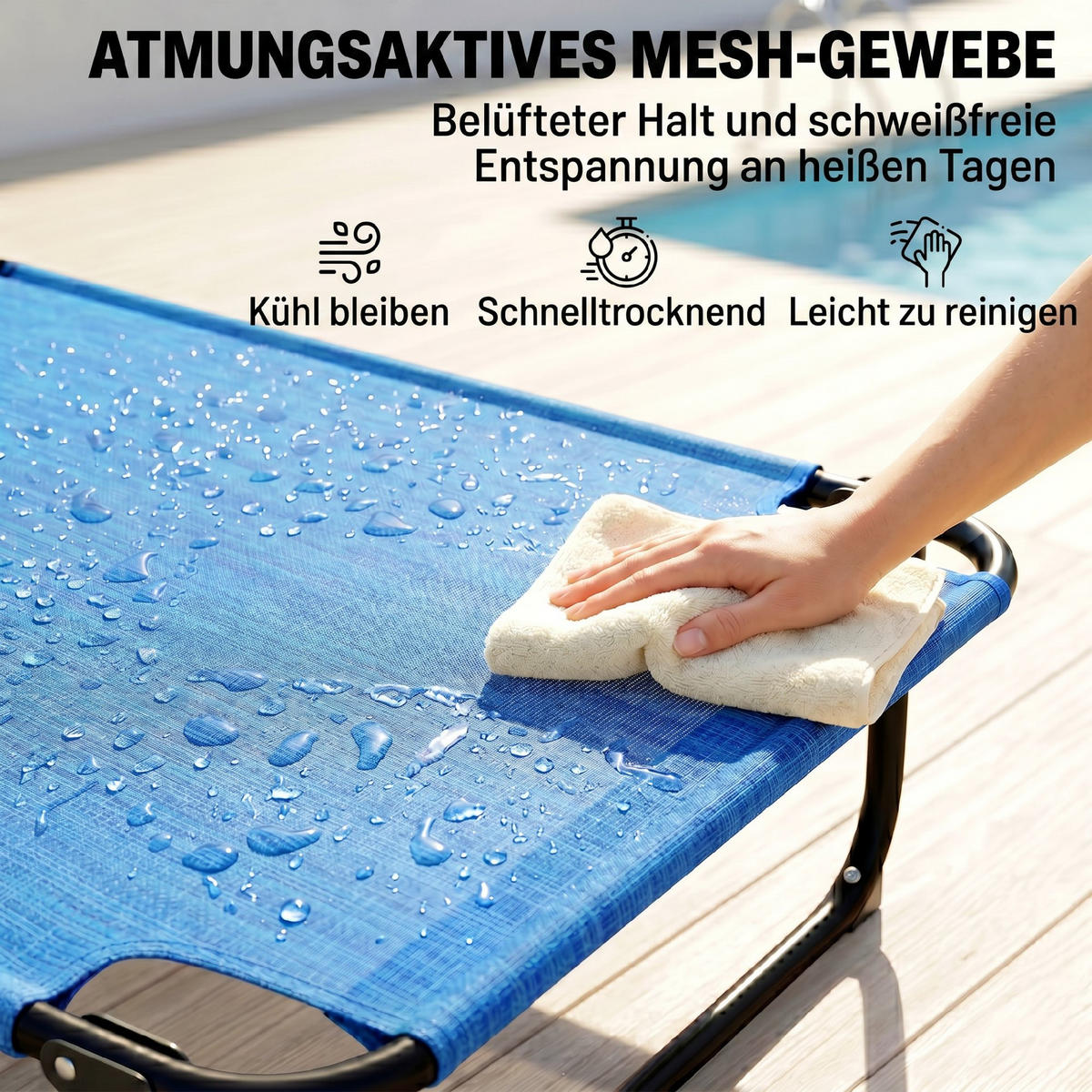 GARTENLIEGE Blau 1 Stück - Blau, Naturmaterialien (72/31/194cm) - GiPP