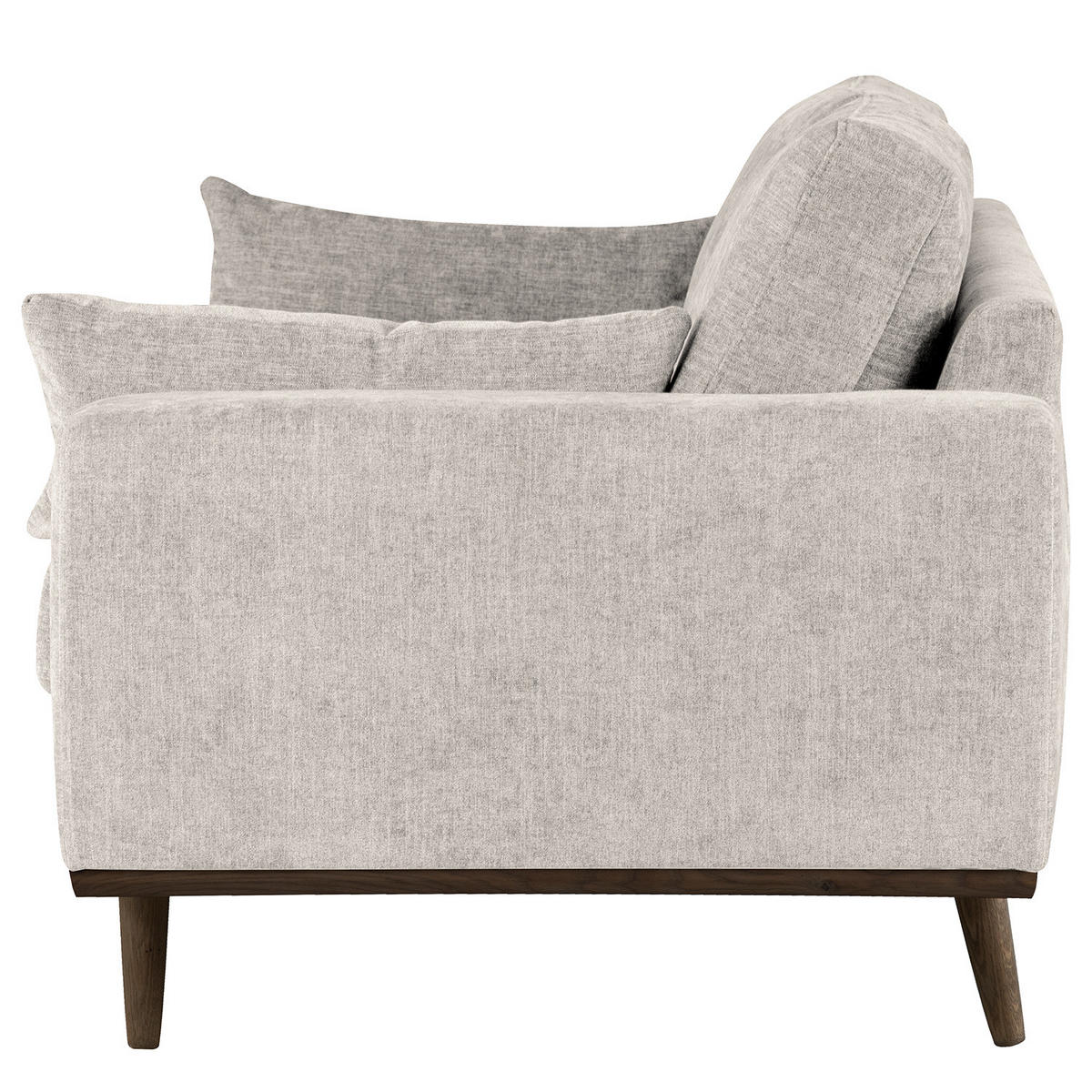 2-SITZER SOFA - Eichefarben/Grau, Eichenholz/Textil (197/81/88cm) - home24
