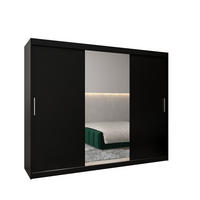 SCHWEBETÜRENSCHRANK 200/250/62 3-türig - Silberfarben/Schwarz, Holz/Kunststoff (250/200/62cm) - MÖBEL KRYSPOL