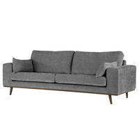 2-SITZER SOFA - Eichefarben/Dunkelgrau, Eichenholz/Textil (197/81/88cm) - home24