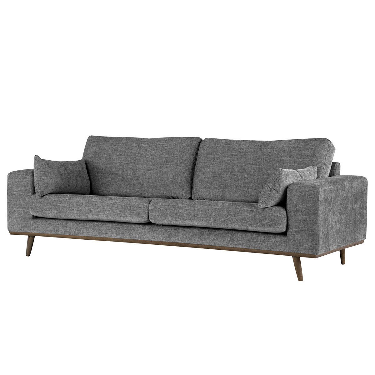 2-SITZER SOFA - Eichefarben/Dunkelgrau, Eichenholz/Textil (197/81/88cm) - home24