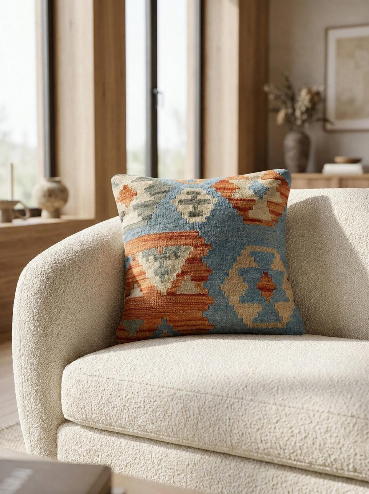 KELIM-KISSEN Mehrfarbig 50/50 cm Schurwolle - Multicolor, Textil (50/50cm) - Looma