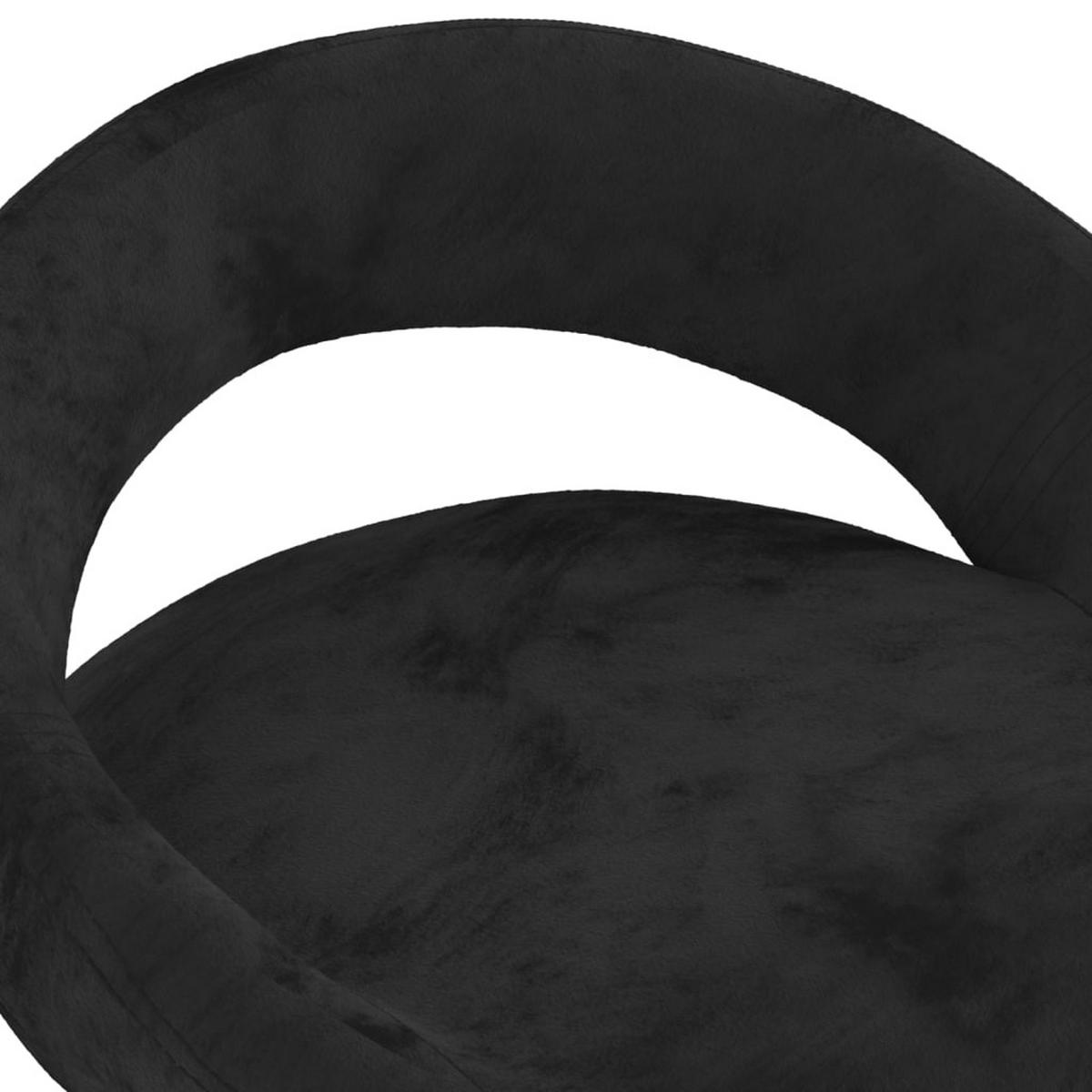 BARHOCKER Kalsii höhenverstellbar 2er-Set Schwarz Samt - Schwarz, Textil (45/97/43cm) - DELUKE