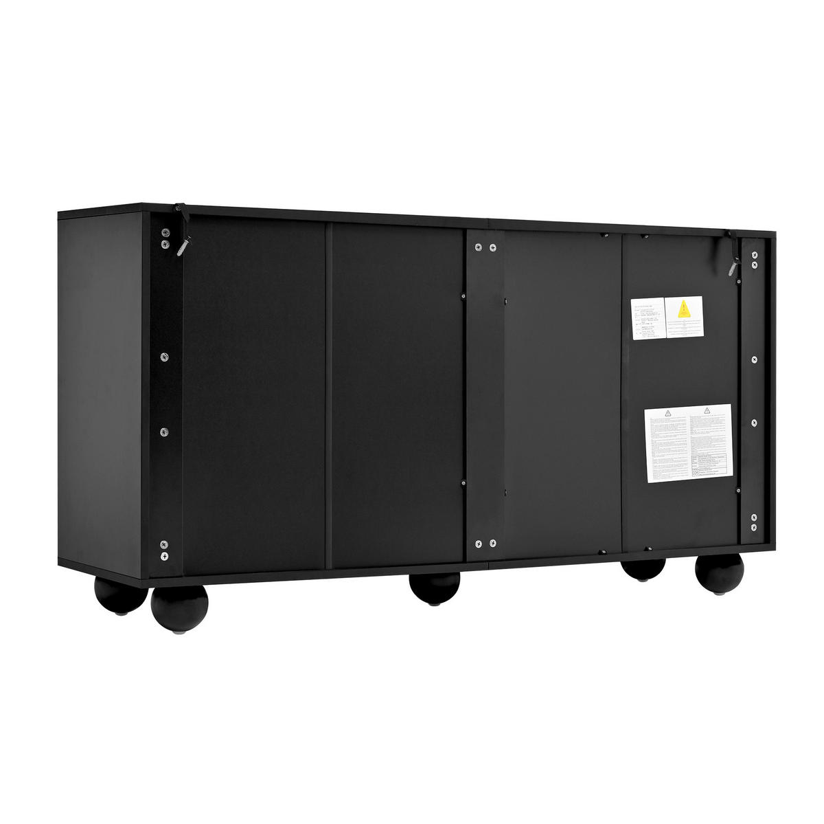 SIDEBOARD 140/38/74,5 cm Weiß/Schwarz aus Spanplatte mit 6 Schubladen - Weiß, Holzwerkstoff (38/74.5/140cm) - OKMYHOME