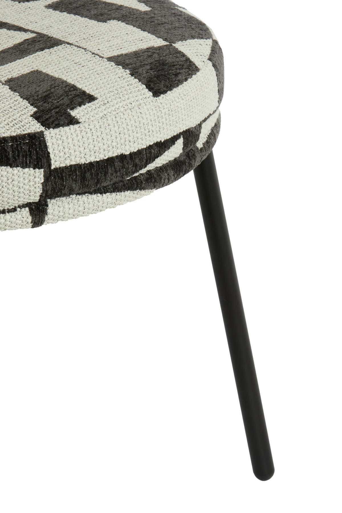 ESSZIMMERSTUHL Harvie Weiß 57/55/77 cm - Schwarz/Weiß, Textil (55/77/57cm) - Light & Living
