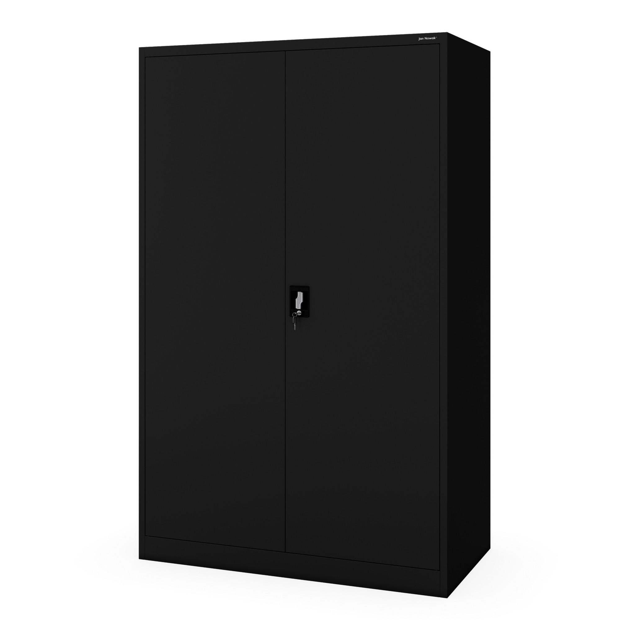 METALL-BÜROSCHRANK JAN II D600 - Schwarz, Metall (115/185/60cm) - Jan Nowak