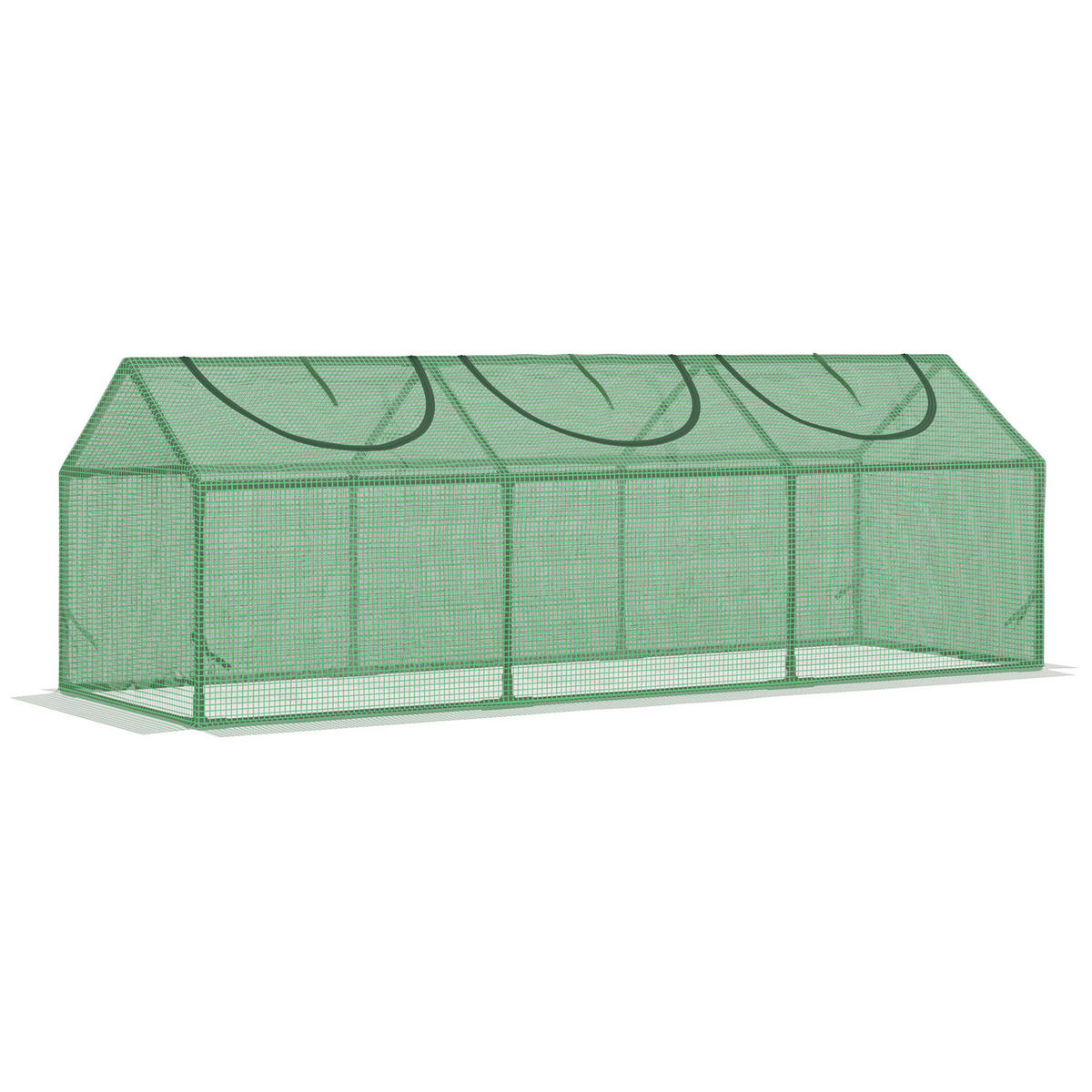 GEWÄCHSHAUS Mini DE-05823 mit aufrollbaren Fenstern 180/60/60 cm Grün - Dunkelgrün, Kunststoff/Metall (60/60/180cm) - ComfortXL
