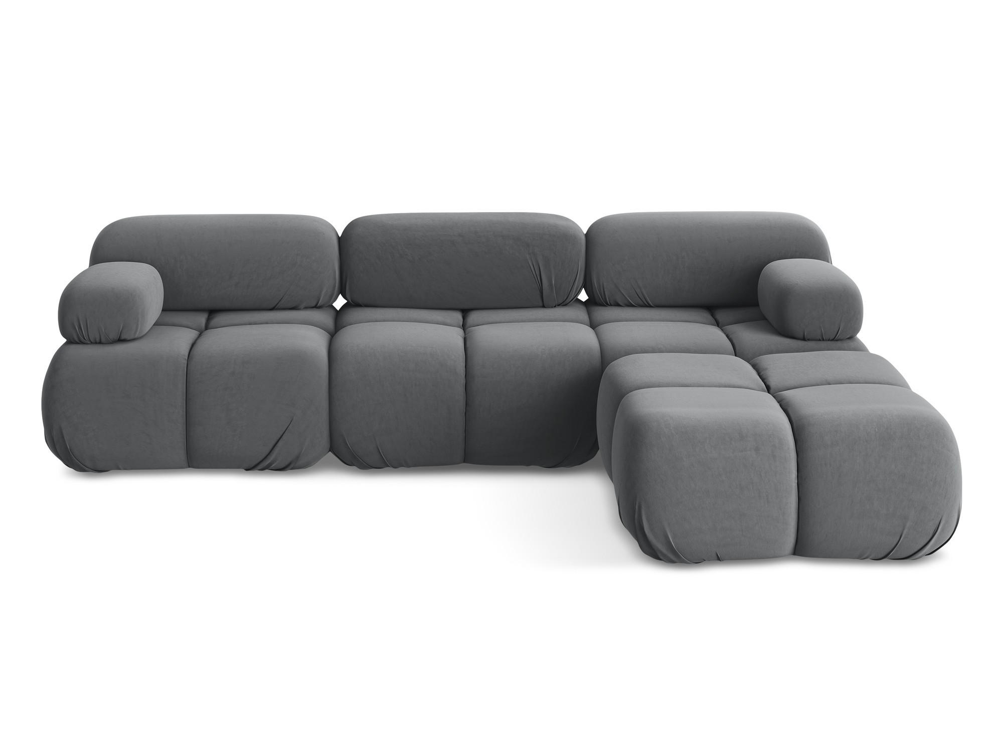 ECKSOFA Beidseitig Samt Stoff Grau - Dunkelgrau/Schwarz, Kunststoff/Textil (285/191cm) - Makamii