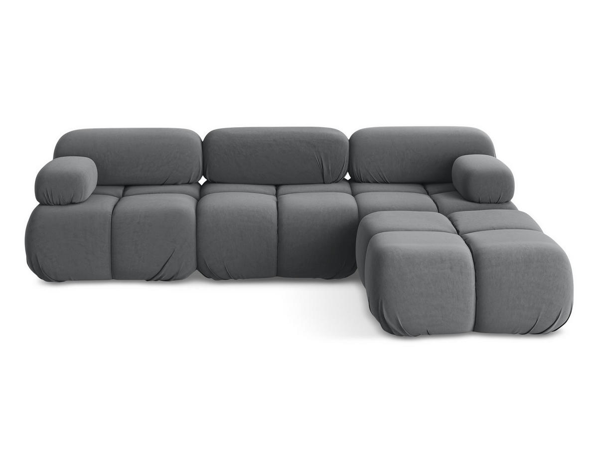 ECKSOFA Beidseitig Samt Stoff Grau - Dunkelgrau/Schwarz, Kunststoff/Textil (285/191cm) - Makamii