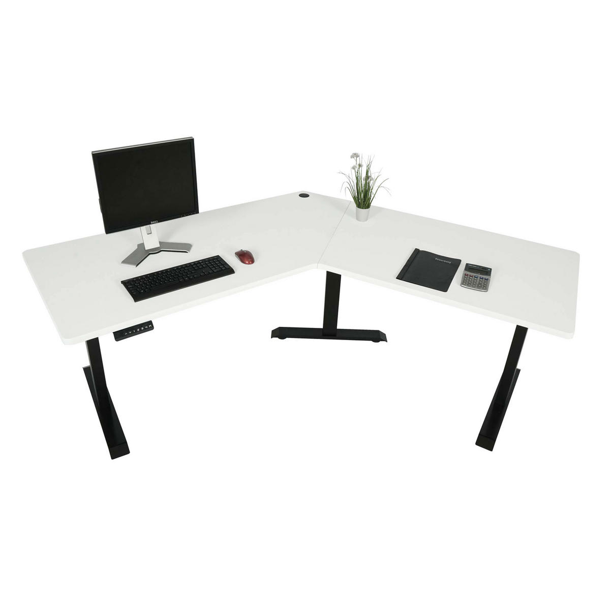 SCHREIBTISCH rechteckig Weiß, Schwarz - Schwarz/Weiß, Metall (75/257/121cm) - Jamb