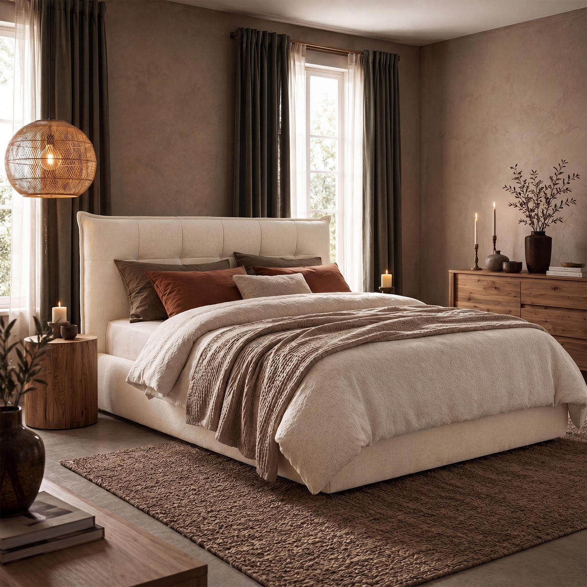 POLSTERBETT 160 cm/200 cm cm Stoff Creme - Creme, Textil (178/220cm) - CLP