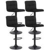 BARHOCKER 4er Set Samt Schwarz - Schwarz, Textil/Metall (40/85/40cm) - CLP